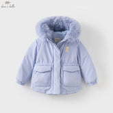 Girls Windproof Down Parka – Hooded Warm Coat